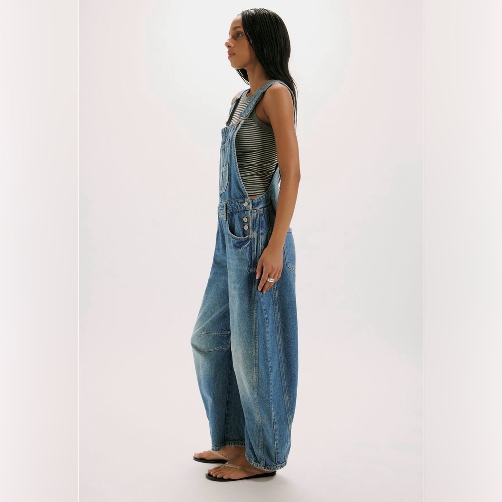 We The Free Good Luck Barrel Overalls in Ultra Lightbeam Size Medium NWT - Picture 3 of 6